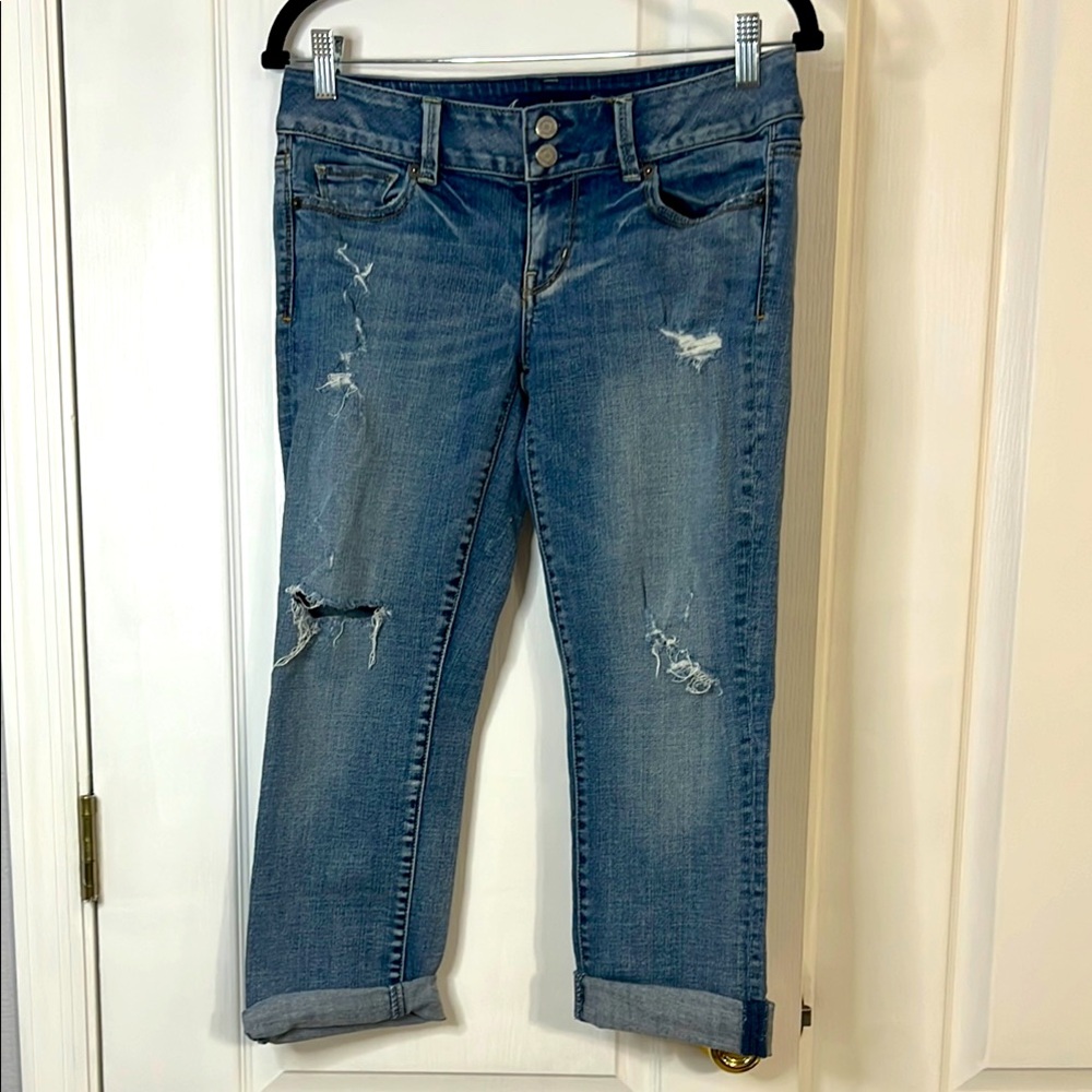 American Eagle Outfitters Blue Ankle Cropped Jeans